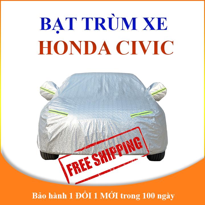 Bạt phủ xe ô tô 5 chỗ Honda Civic cao cấp 3 lớp che nắng mưa không thấm nước bảo vệ xe chống trầy xước