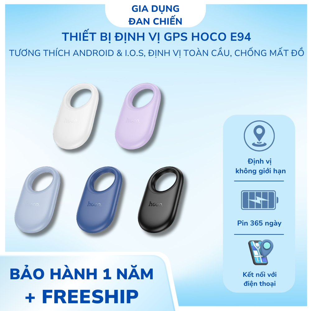  Thiết Bị Định Vị GPS Hoco E94 định vị toàn cầu Theo Dõi Oto Xe Máy Tìm Chìa Khóa Đồ Vật Ví Thú Nuôi Kết Nối Qua App 