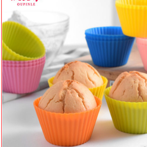 [HCM]Bộ 6 khuôn silicone làm bánh cupckaesocolathạchkemxà phòng thơm chống dính tiện dụng hình sao tim vuông tròn