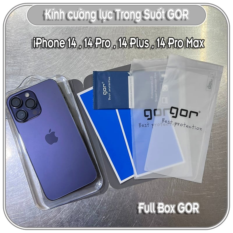 Bộ 2 miếng kính cường lực Gor cho các dòng máy iPhone 14 Pro max/ 14 Pro/ 14 / 13 Pro Max - 13 - 13 Pro / 12 / 12 Pro / 12 Pro Max / 11 Pro Max / 11 Pro / 11 / Xs Max / X - Xs / XR / 7 Plus - 8 Plus / 7 -8 / 6