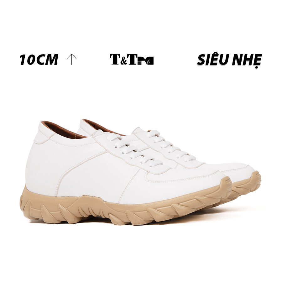 Giày đế cao nam t&tra t150 trắng cao 10cm