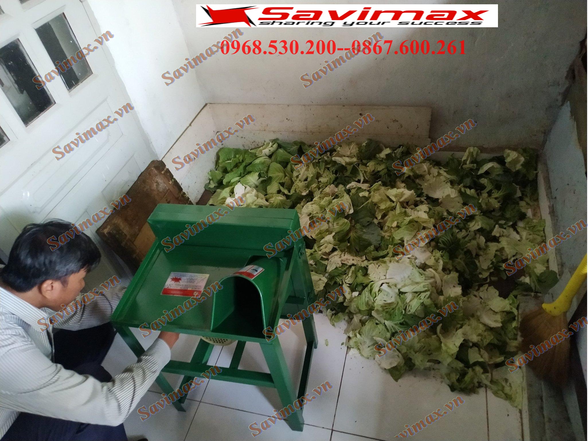 Máy băm cỏ vuông băm cây cỏ v.oi, rau, bèo công suất 1.5HP