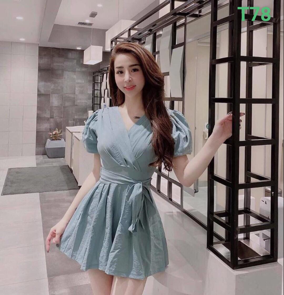Jum tay phồng xếp ly cột eo belle fashion