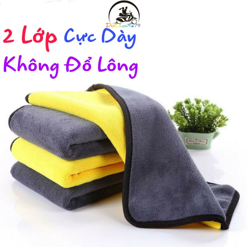 Khăn Lau Đa Năng 2 Mặt Vàng Xám Siêu Thấm Chuyên Dụng Cho Ô Tô Xe Hơi xe máy