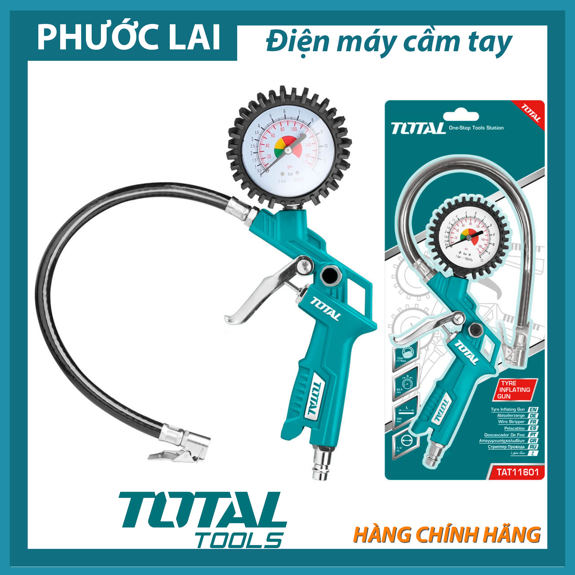 Đồng hồ đo áp suất khí 8.5bar total tat11601
