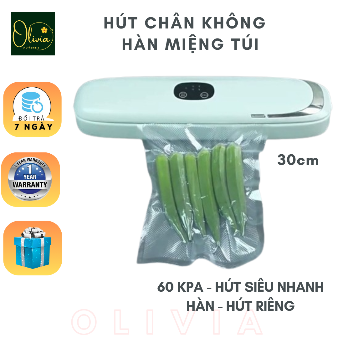 Máy Hút Chân Không Thực Phẩm  OLIVIA Gia Đình Không Kén Túi Cao Cấp Máy Hàn Miệng Túi Mini Cầm Tay Lực Hút Không Khí Siêu Mạnh Bảo Quản Thức Ăn