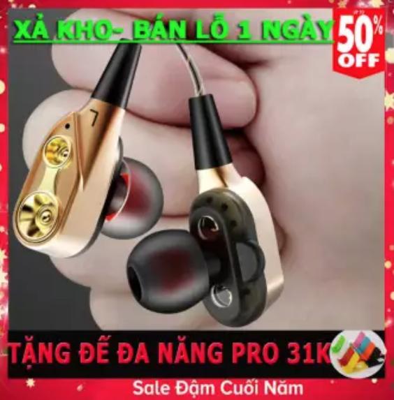[HCM]XẢ KHO-Tai nghe HiFi lõi kép 4 sợ cuốn.4 loa mini.bass siêu trầm.Tai nghe dùng cho điện thoại xiaomisamsungopponokiasonyiphone-tai nghe bluetooth