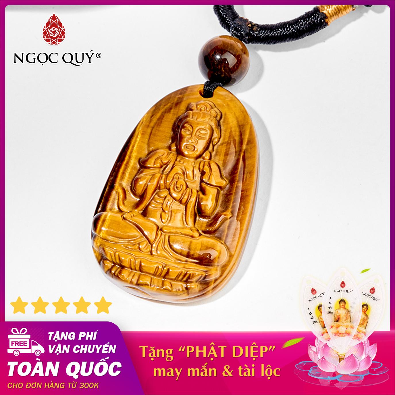 [HCM][ĐÁ THẬT 100%] Mặt dây chuyền Phật Đại Nhật Như Lai đá Mắt Hổ vàng nâu Phật bản mệnh cho tuổi Mùi Thân 3.6 x 2.3cm (TẶNG DÂY ĐEO) - Ngọc Quý Gemstones