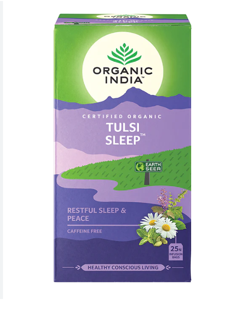 Trà thảo mộc hỗ trợ ngủ ngon, ngủ sâu giấc Organic India Tulsi Sleep
