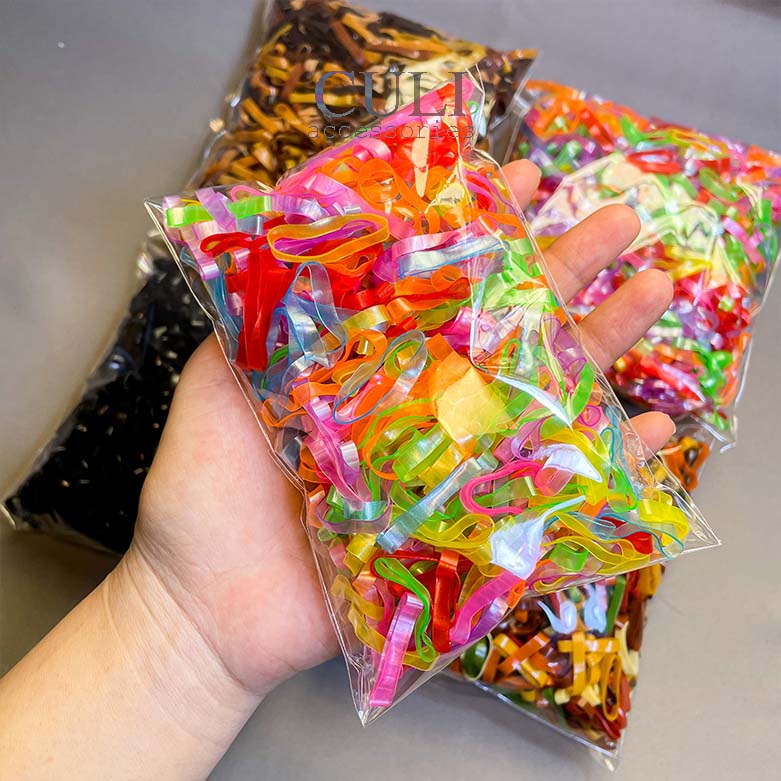 Thun cột tóc, chun buộc tóc kg thun đen, mix màu giá rẻ