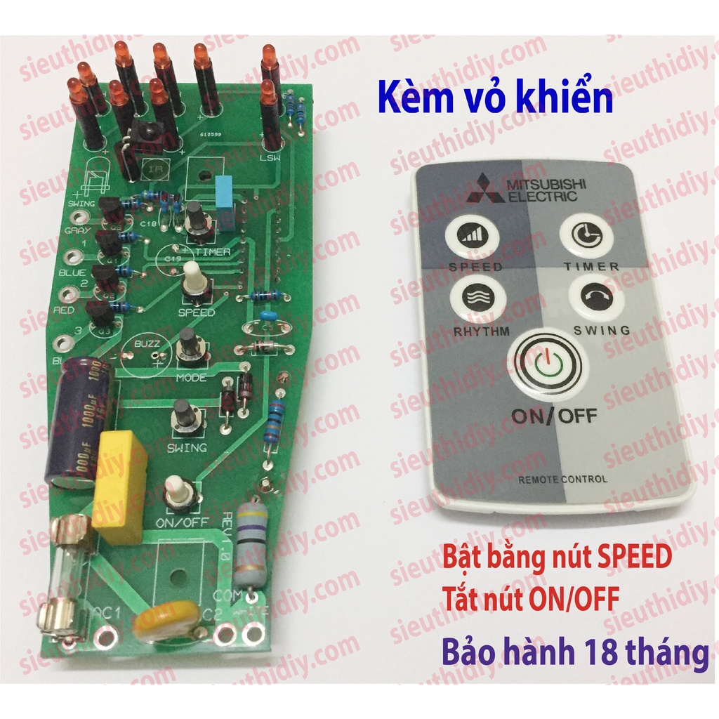 Mạch quạt Mitsubishi LV16-RJ-RK-RM-RP-RS-RT bảo hành 2 năm