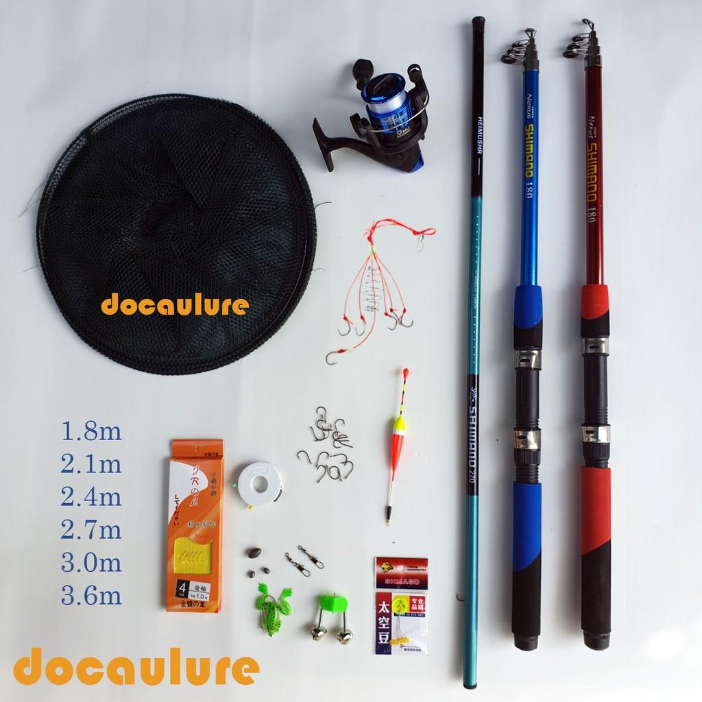 Bộ cần câu máy tặng kèm thêm 1 cần câu tay 2,7m và đầy đủ phụ kiện đi câu y hình. Kích thước chính xác của sản phẩm này là: Bộ 1m8 - Big sale giảm giá cuối năm hot hot