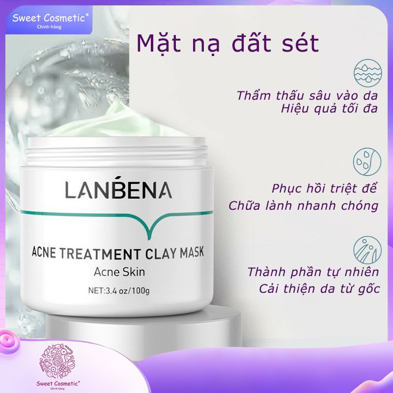 Mặt nạ đất sét LANBENA làm sạch sâu và cải thiện tình trạng mụn hiệu quả