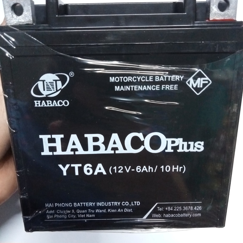 Ắc quy xe máy Habaco 12V – 6Ah YT6A Hàng mới chính hãng chuyên dùng cho các dòng xe máy