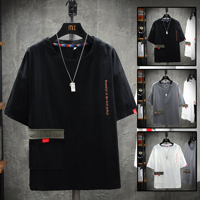 Áo T-shirt Nam Tay Ngắn Cổ Tròn Họa Tiết Chữ Có Túi Vuông Trước Bụng Chất Thun Mềm Mát Phong Cách Trẻ Trung Cá Tính Thời Trang HNDC Trang MEN TOP 215