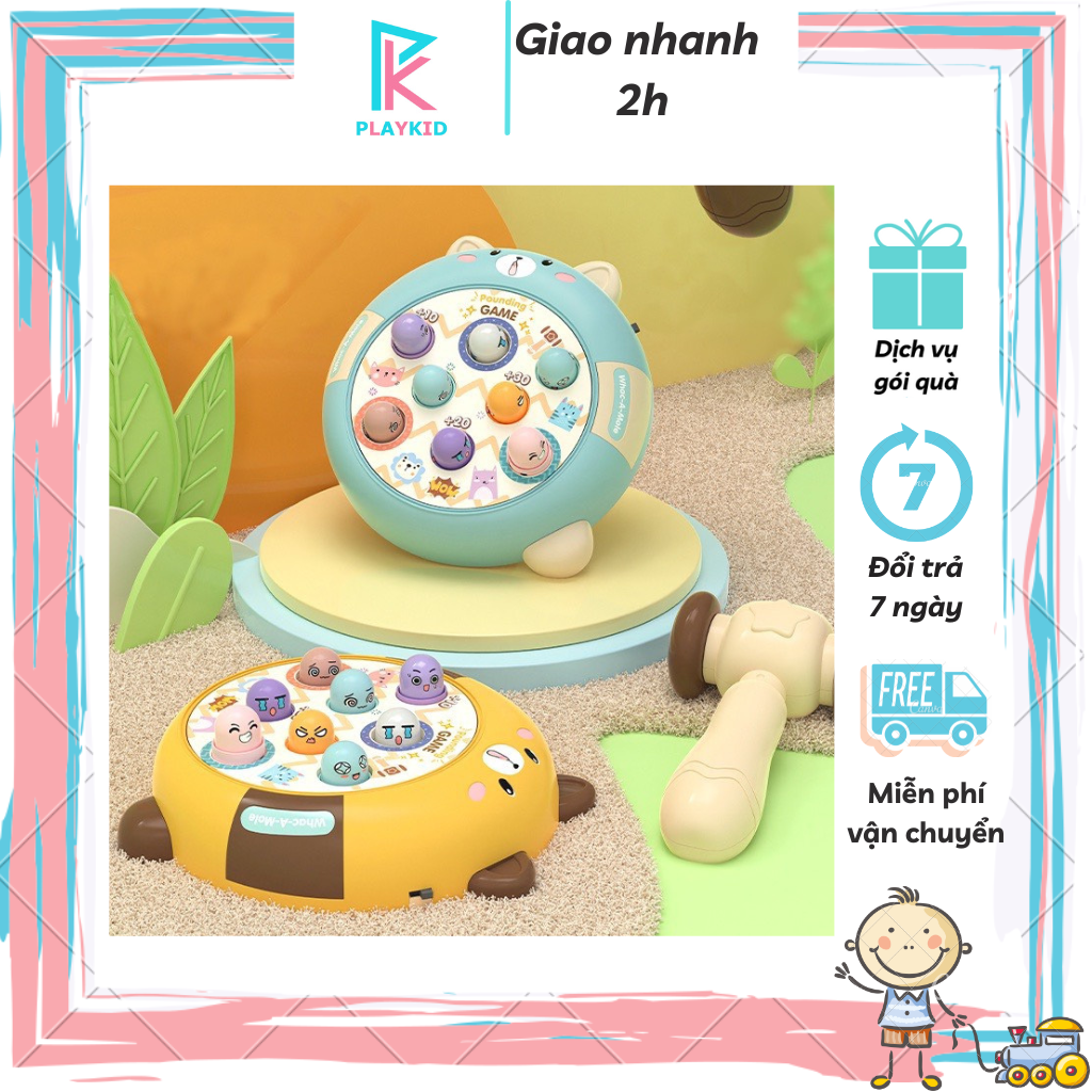 Đồ chơi đập chuột cho bé, bộ trò chơi đập chuột bằng nhựa có nhạc và đèn siêu xinh cho bé