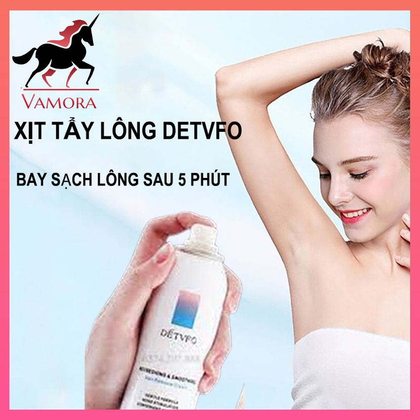 VAMORA - Xịt Tẩy Lông Detvfo, Kem Tẩy Lông Vùng Kín, Kem Triệt Lông Chân Lông Nách, Lông Trên Cơ Thể, Wax Lông Vùng Kín, Kem Tẩy Lông Huyền Phi, Kem Triệt Lông Veet, Lông Nách Vùng Kín Dịu Nhẹ, Dùng Như Kem Tẩy Lông Vĩnh Viễn