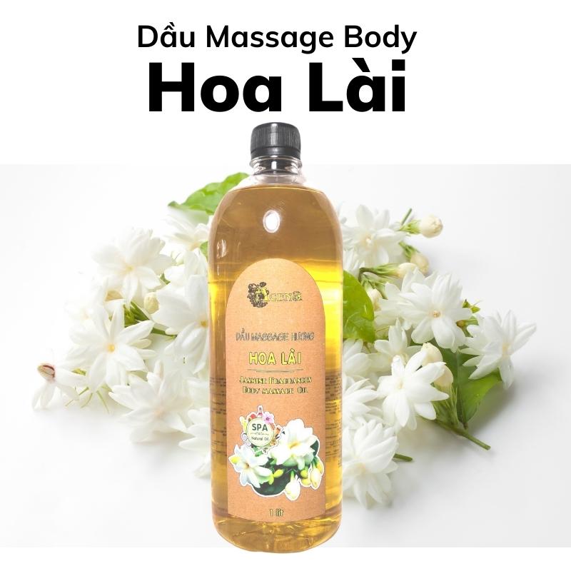 Dầu Massage Body Hương Hoa Lài ACENA 1000ml chuyên dùng Spa, Trơn Tay, Thơm Dịu ACENA