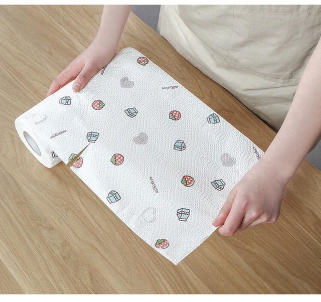 Cuộn giấy lau nhà bếp đa năng 220 tờ màu trắng