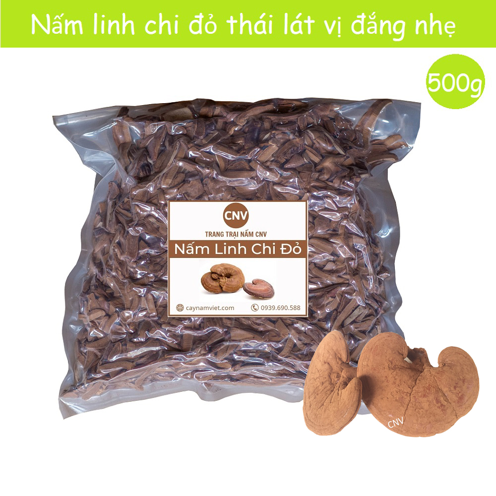 Nấm linh chi thái lát 500g loại nhỏ - Cây Nấm Việt