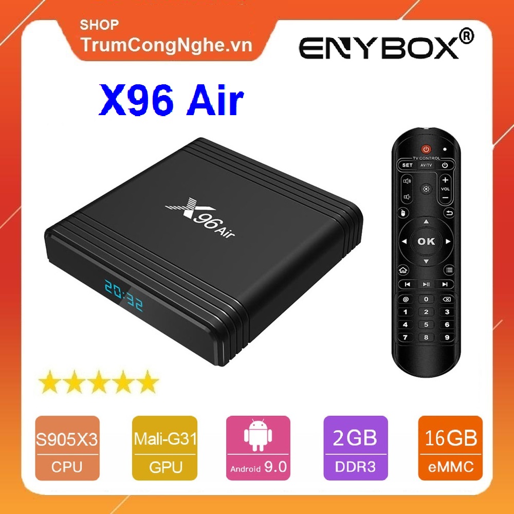 Android tivi box x96 air - amlogic s905x3, 2gb ram, 16gb bộ nhớ trong, android tv 9.0