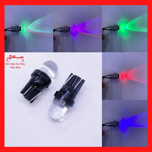 Bóng đèn Led T10 7 màu cho demi, xi nhan, mặt đồng hồ xe máy