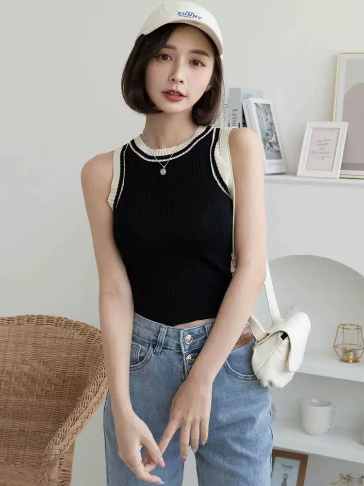 Áo len áo sát nách len nữ hàng loại 1,cổ tròn dáng trơn basic form vừa, free size dưới 53kg, hàng Quảng Châu