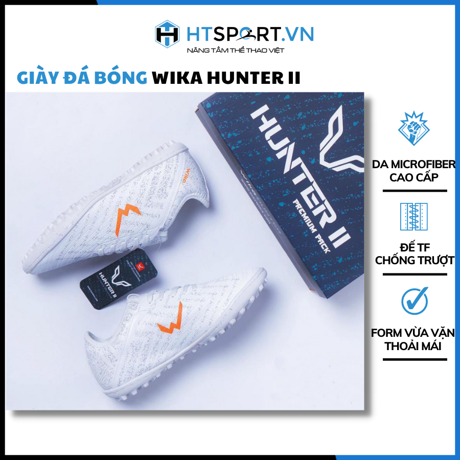 Giày Đá Bóng Sân Cỏ Nhân Tạo Wika Hunter II đã khâu đế