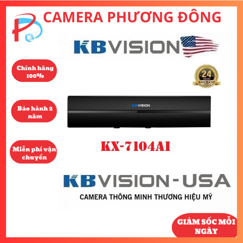Đầu ghi hình 4 kênh kb-vision kx-7104ai mẫu mới 2022 thay mẫu cũ kx-7104sd6 - thương hiệu mỹ