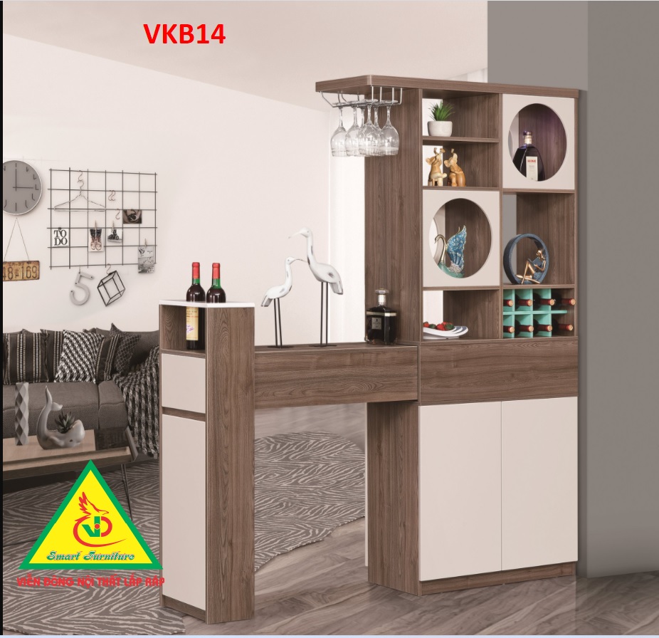 Quầy bar mini kết hợp tủ rượu VKB14 ( không kèm ghế) - Nội thất lắp ráp Viendong Adv