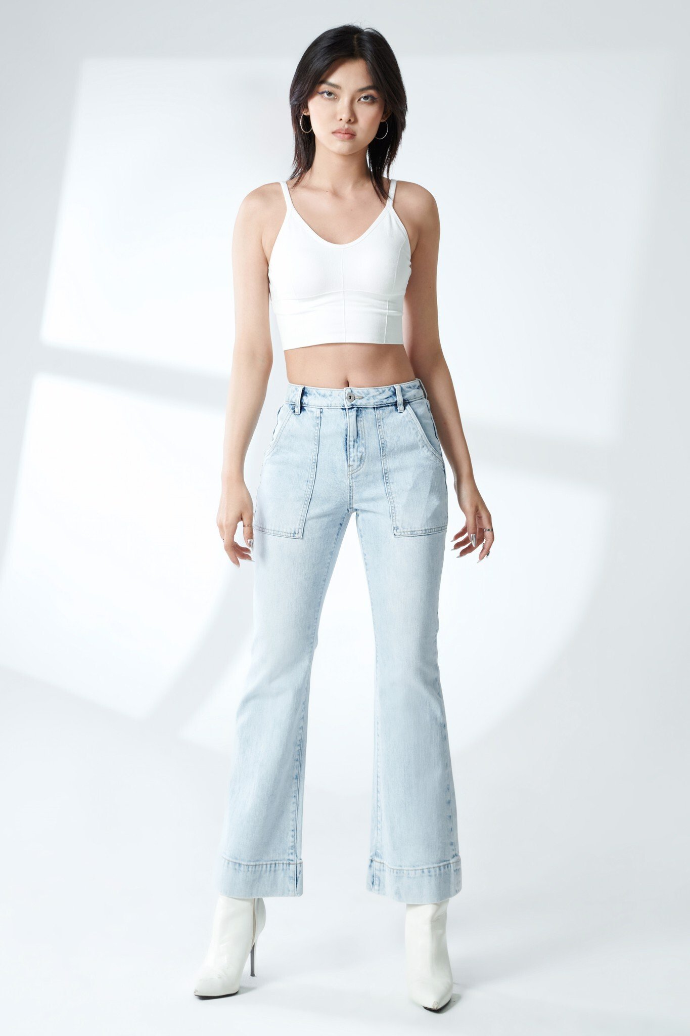 Quần jeans nữ dáng loe v-sixtyfour - 220wd1084f3910