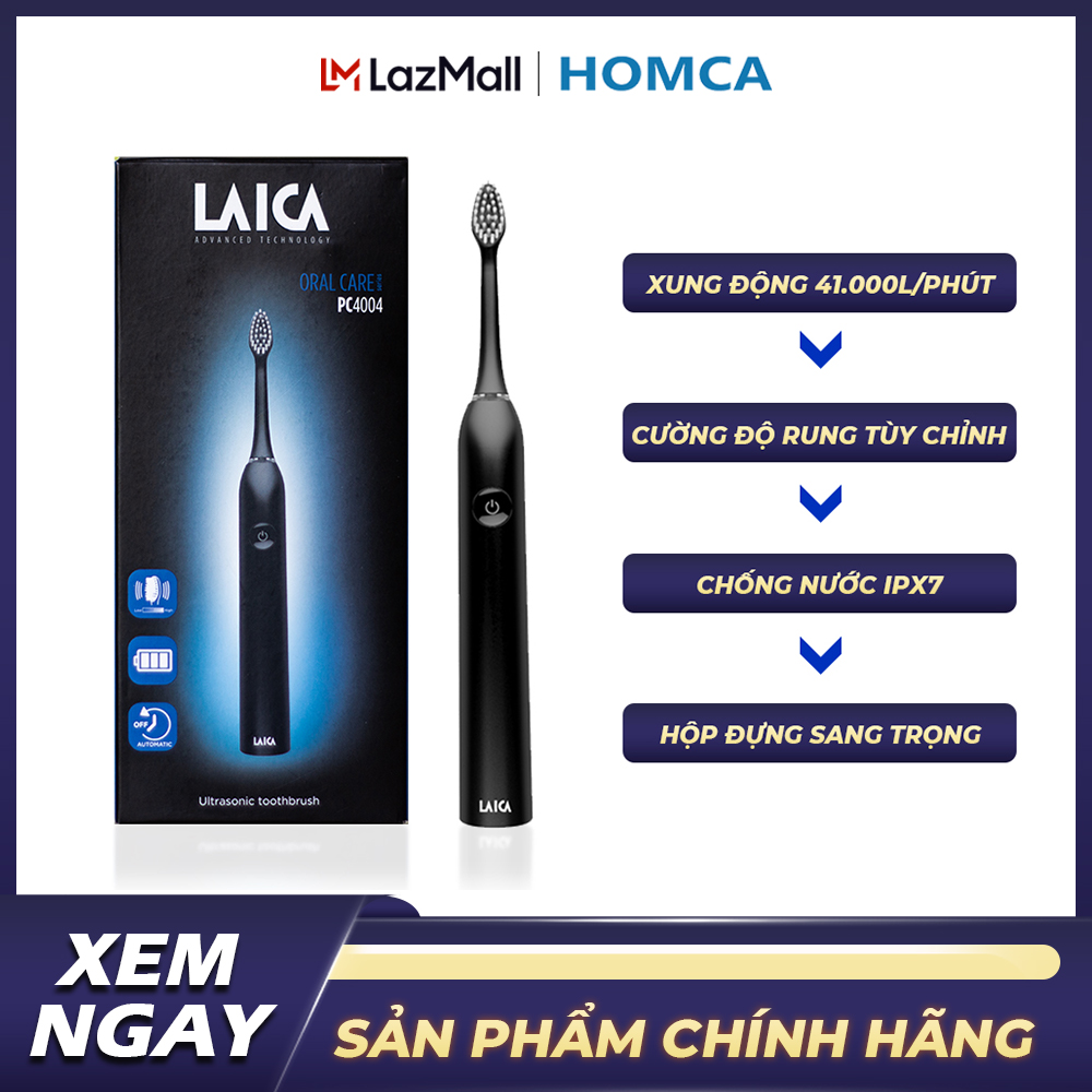 Bàn chải điện LAICA PC4004 - Rung 41000 lần 1 phút - Hộp đựng sang trọng