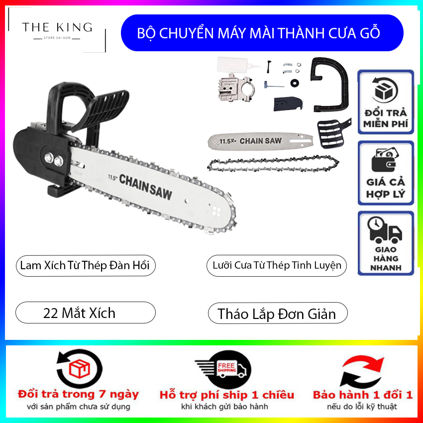 Lam xích gắn máy mài - Bộ cưa xích gắn máy mài, máy cưa cây cầm tay, lưỡi cưa xích gắn máy mài.