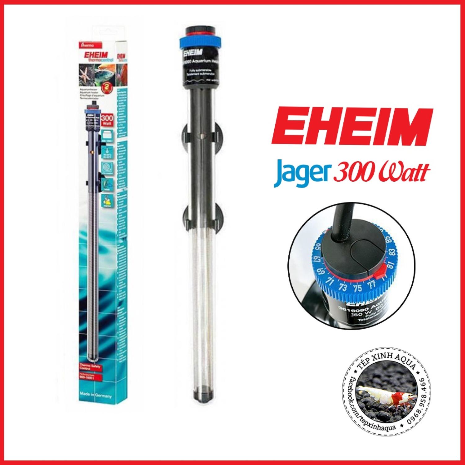 [Bảo Hành 3 năm] Sưởi bể tép, bể cá cao cấp EHEIM Themor Control 300W - model cơ - [Tép Xinh Aqua]