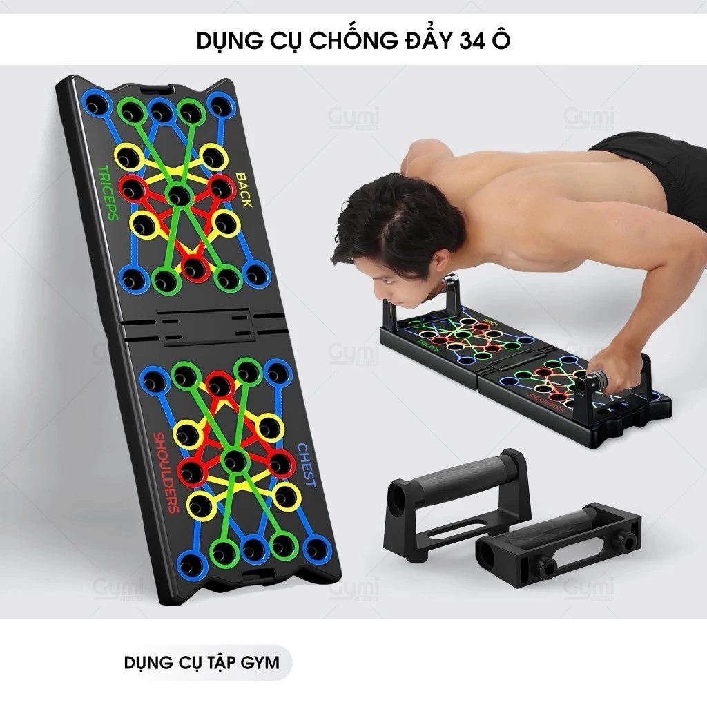 Bảng chống đẩy đa năng – dụng cụ hít đất tập ngực, vai, tay tại nhà cho nam nữ
