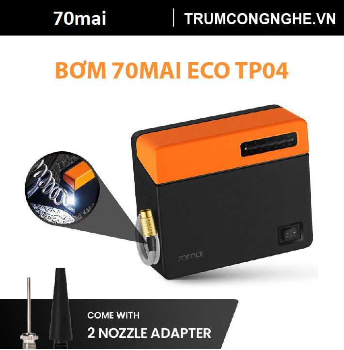 Máy bơm lốp xe ô tô xiaomi 70mai midrive tp04 nhỏ gọn bơm khoẻ - 70mai aircompressor eco midrive tp04 standard version