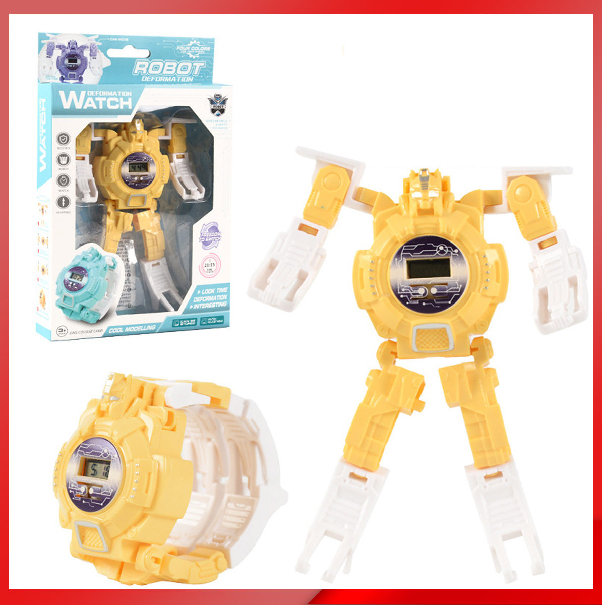 Đồng hồ điện tử trẻ em biến hình Robot 2 trong 1- Đồ chơi đồng hồ cho bé