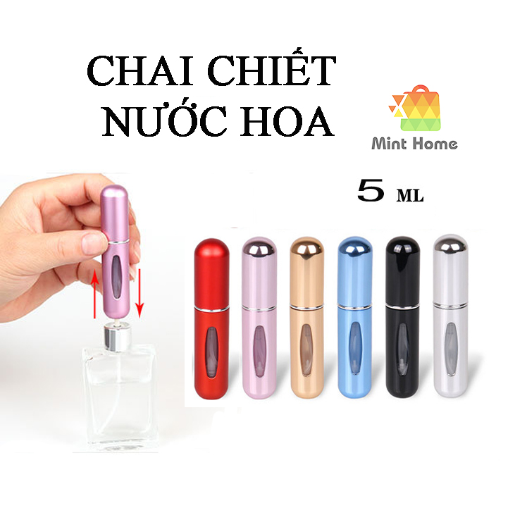 Chai chiết, chiếc nước hoa tự động chân không 8ml / Bình lọ vỏ nhôm đựng dạng ống hút chiết đáy trực tiếp xịt phun sương