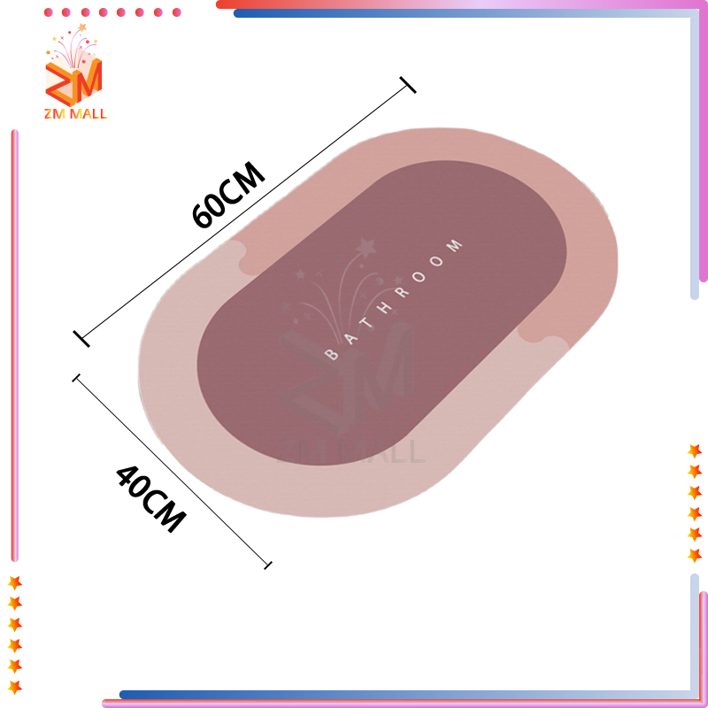 Thảm đất tảo cát mềm mại và thấm hút, có nhiều kiểu dáng, có thể đặt trong phò ,chân siêu thấm hút nước chống trượt đế cao su chất siêu dày,Thảm lau chân nhà tắm hút nước siêu thấm,40*60CM