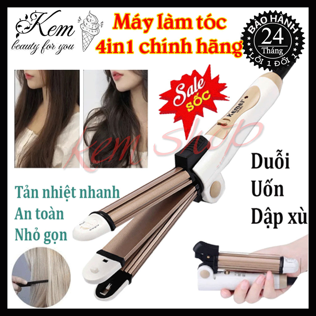 Máy uốn tóc, duỗi tóc Kemei 8851 Làm Tóc Uốn Duỗi Dập Xù Đa Năng 3 Trong 1 nhỏ gọn tiện lợi bỏ túi mang đi mọi nơi