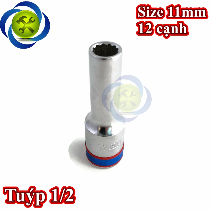 Tuýp 11mm 1/2 kingtony 423011m loại dài 12 cạnh màu trắng