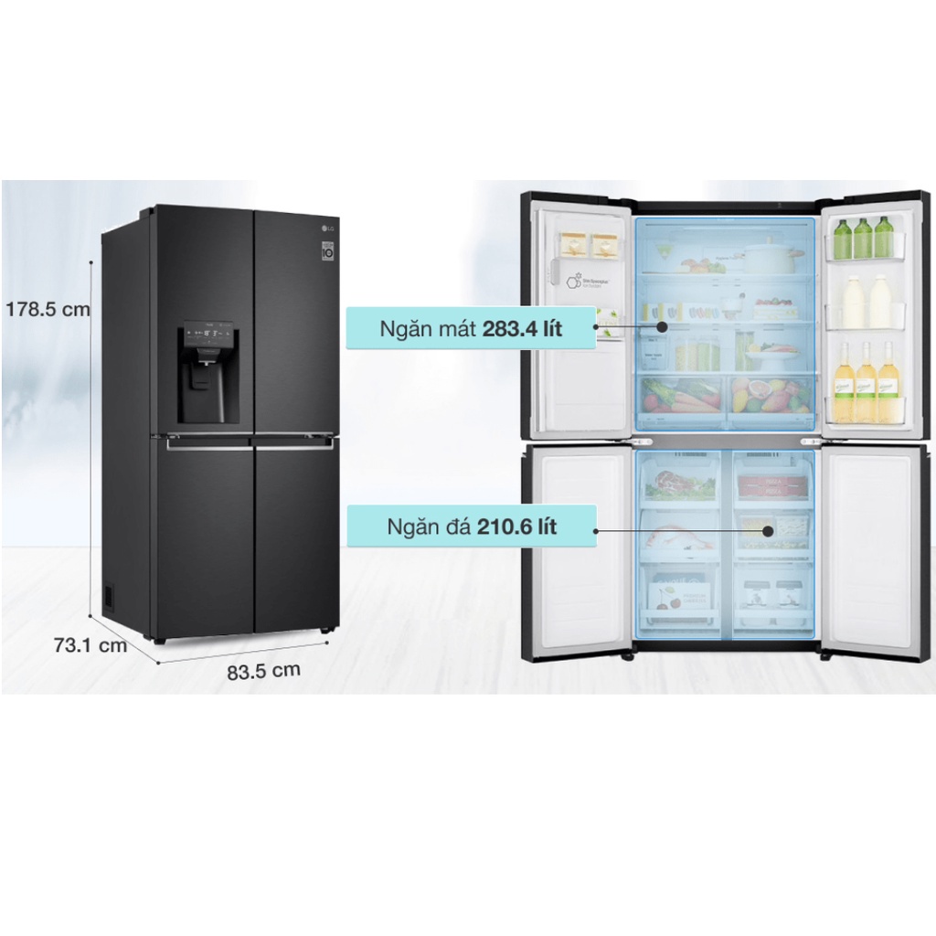 Tủ lạnh LG giá rẻ GR-D22MB Chính hãng Tủ lạnh LG Tủ lạnh LG French Door 570 Lit GR-D22MB Bảo Hành 24 tháng từ LG