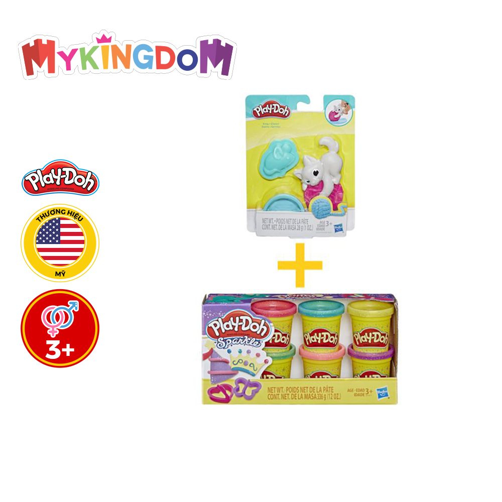 MYKINGDOM – Toys PLAYDOH Combo-Set mit entzückenden Haustierformen und funkelnden 6 farbigen Teigen CBE2124-A5417