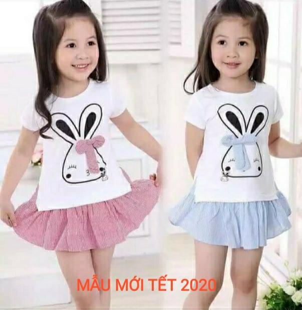 [MẪU MỚI TẾT 2020] Đầm tiểu thư bé gái CHÚ THỎ XINH (HÀNG CAO CẤP) từ 7-20kg
