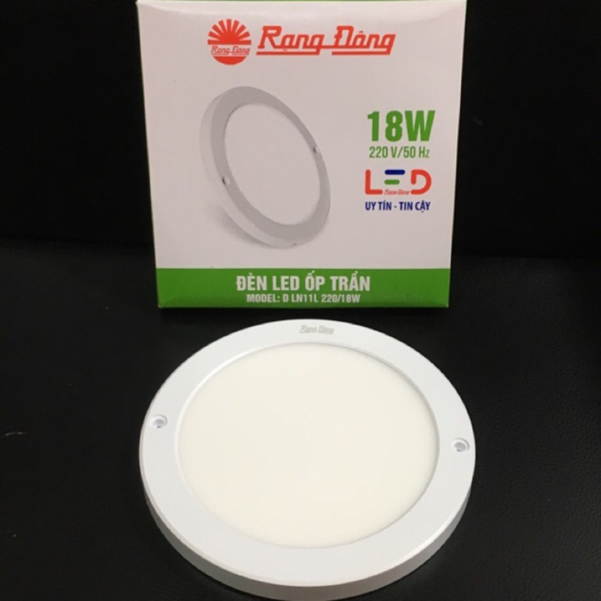 Đèn LED Ốp Trần Cảm Biến Tròn Mỏng Rạng Đông 18W, Cảm Biến RADAR, ChipLED Samsung Model: D LN11L
