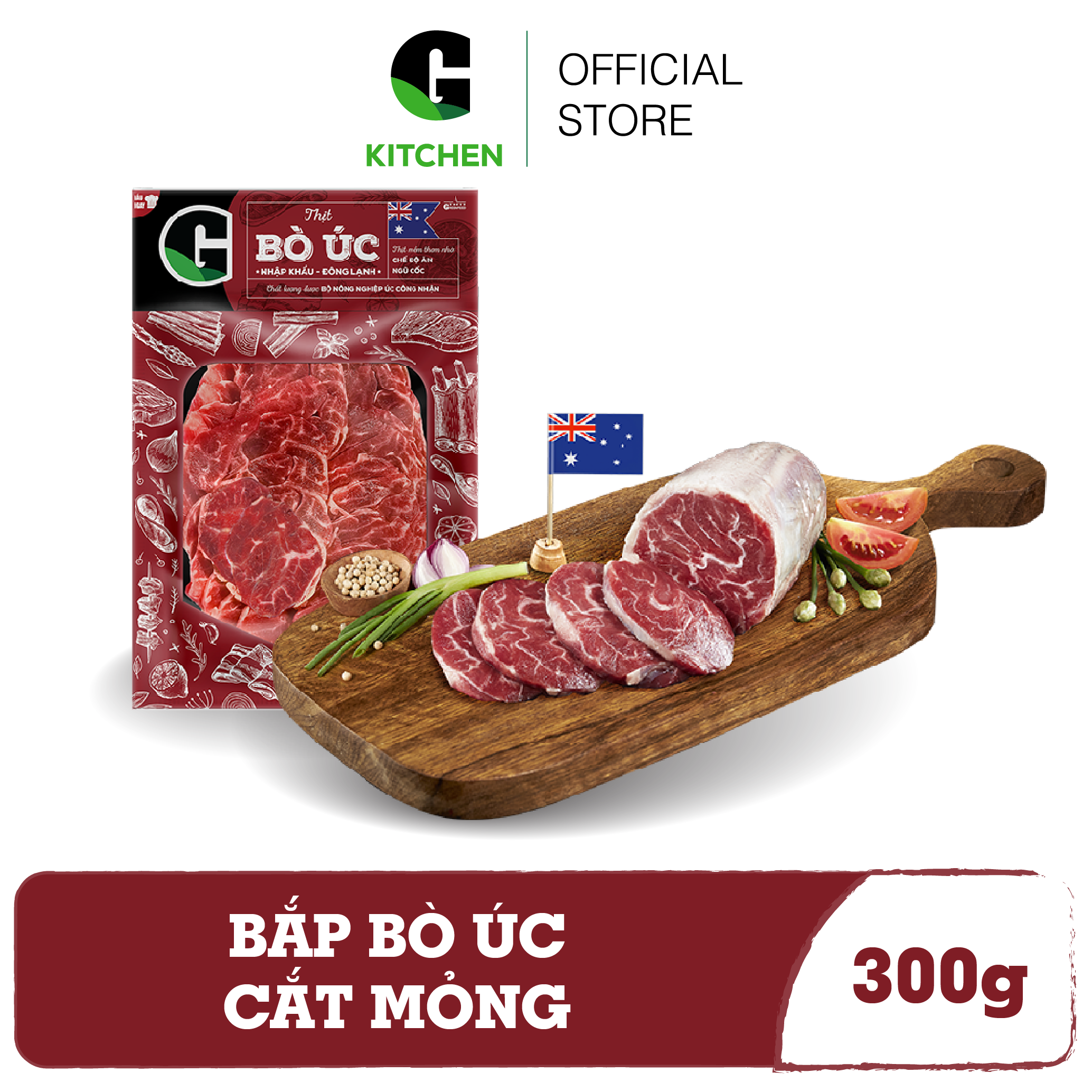 [Giao nội thành HCM] Bắp Bò Úc Cắt Mỏng G Kitchen 300g