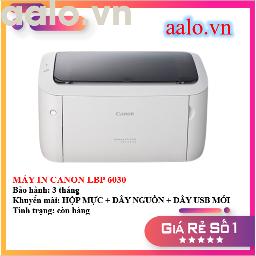 MÁY IN CANON LBP 6030 - KÈM HỘP MỰC  DÂY NGUỒN  DÂY USB MỚI - AALO.VN 