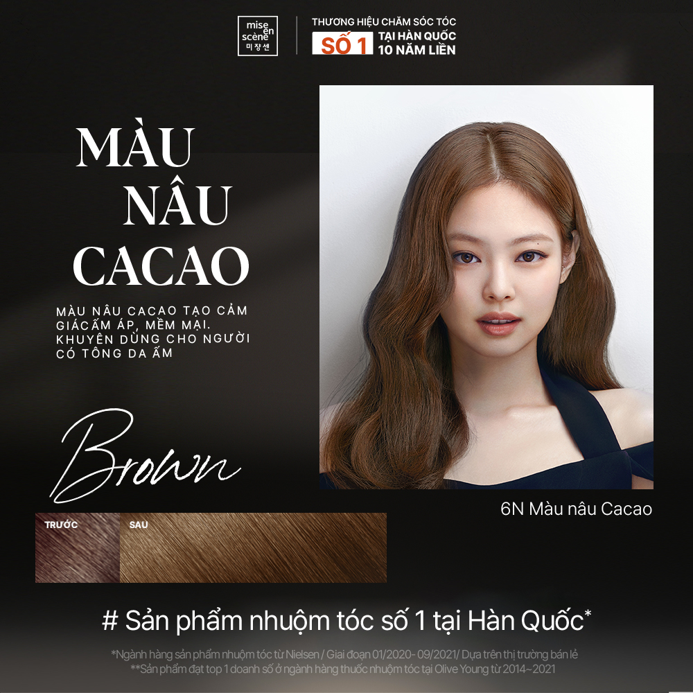Nhuộm tóc mise en scene Hello Bubble thành phần thiên nhiên không gây hại tóc, bọt kem lên màu chuẩn, hạn chế hư tổn