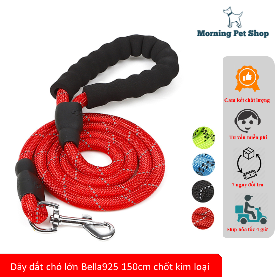 Dây dắt chó lớn Bella925 - Dây xích chó mèo dắt đi dạo dài 150cm chốt kim loại