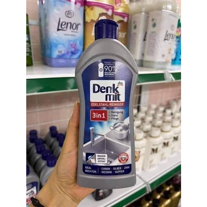 Dung dịch tẩy rửa, đánh bóng đồ kim loại, inox Cao Cấp Denkmit 3in1, 300ml